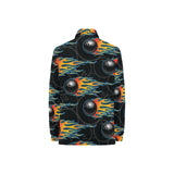 Bowling balls flame pattern Women's Long Sleeve Polo Shirt