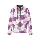 Cute Grape pattern Women's Padded Hooded Jacket