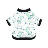 Crocodile diver pattern All Over Print Pet Dog Round Neck Fuzzy Shirt