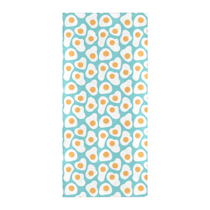 Fried Eggs Pattern Print Design 04 Beach Towel