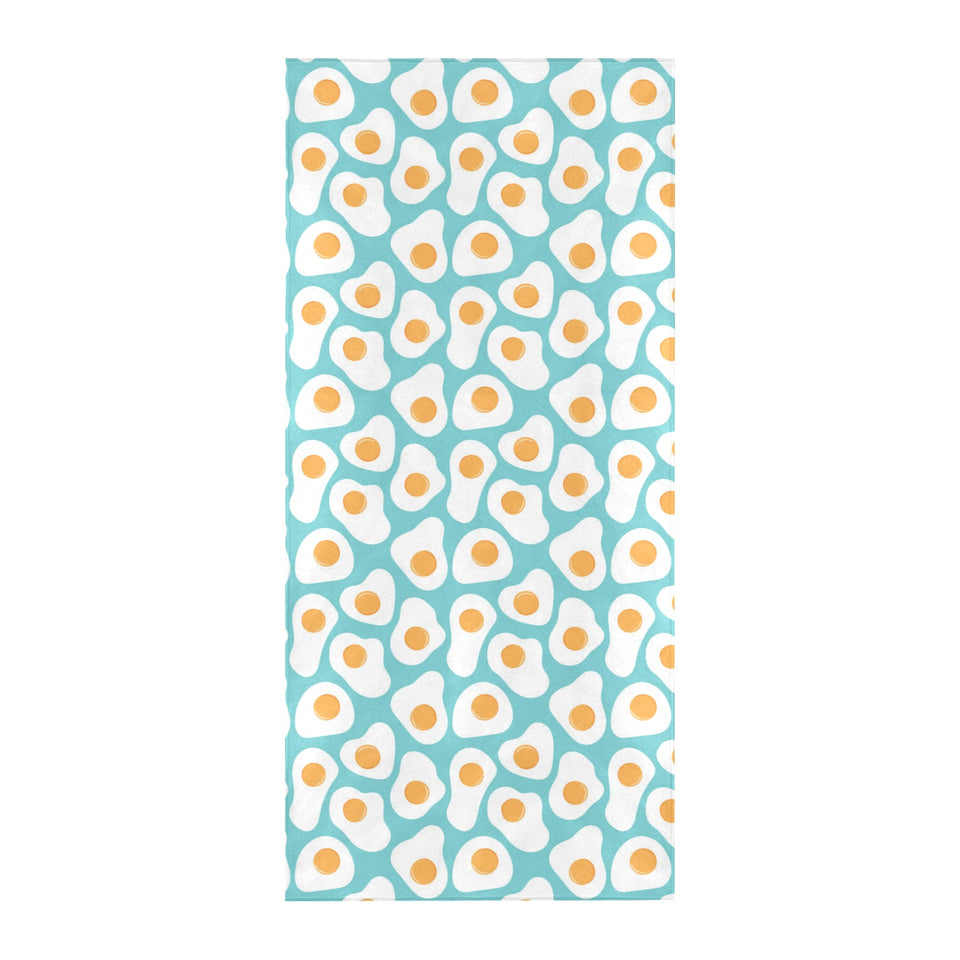 Fried Eggs Pattern Print Design 04 Beach Towel