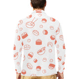 Sushi pattern Men's Long Sleeve Polo Shirt