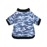 Blue camouflage pattern All Over Print Pet Dog Round Neck Fuzzy Shirt