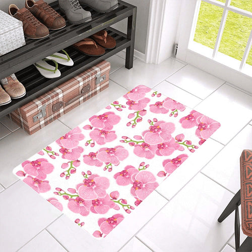 pink purple orchid pattern background Doormat