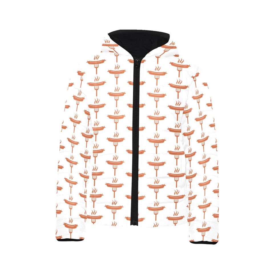 Sausage Pattern Print Design 05 Kids' Boys' Girls' Padded Hooded Jacket