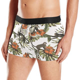 Monkey red hibiscus flower palm leaves floral patt Men's All Over Print Boxer Briefs Men's Underwear