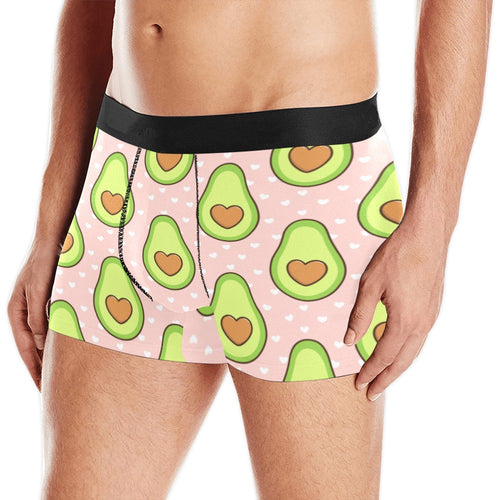 Avocado heart pink background Men's All Over Print Boxer Briefs Men's Underwear