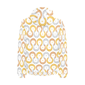 Horseshoes Pattern Print Design 03 Men's Padded Hooded Jacket