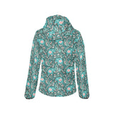 Elephants jungle pattern Women's Padded Hooded Jacket