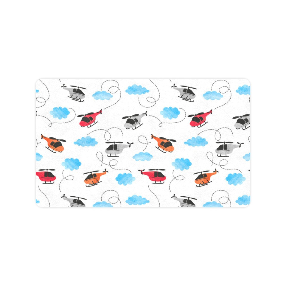 Watercolor helicopter cloud pattern Doormat