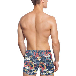 Blue red dragon cloud pattern Men's Swimming Trunks