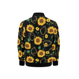 sunflower golden polygonal shapes Kids' Boys' Girls' Bomber Jacket