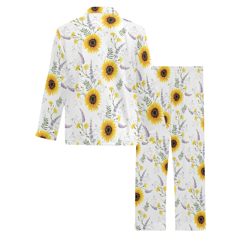beautiful sunflowers pattern Men's Long Pajama Set
