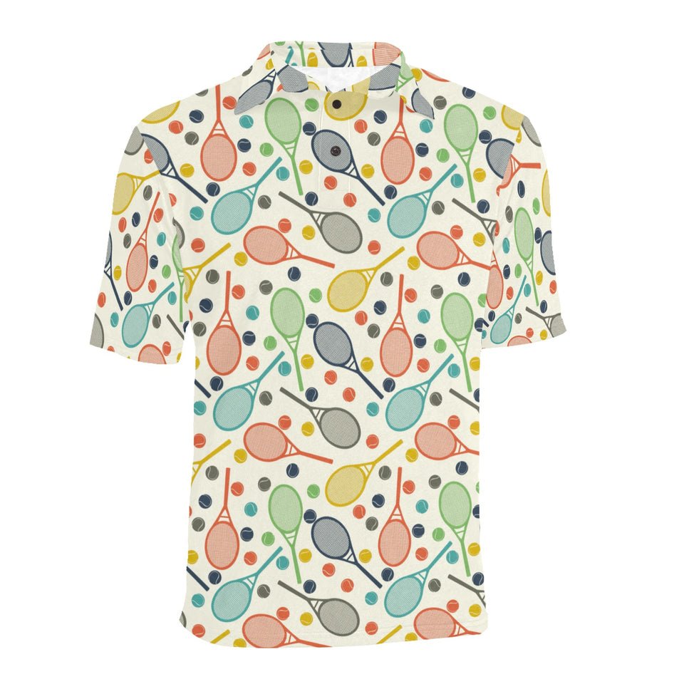 Tennis Pattern Print Design 03 Men's All Over Print Polo Shirt