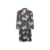 Camera Pattern Print Design 04 Men's Long Sleeve Belted Night Robe
