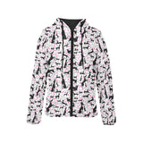 Greyhound Pattern Print Design 02 Women's Padded Hooded Jacket