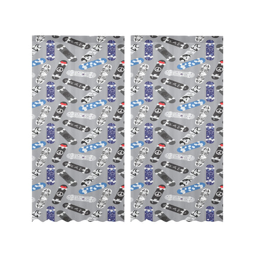 Skate Board Pattern Print Design 03 Gauze Curtain