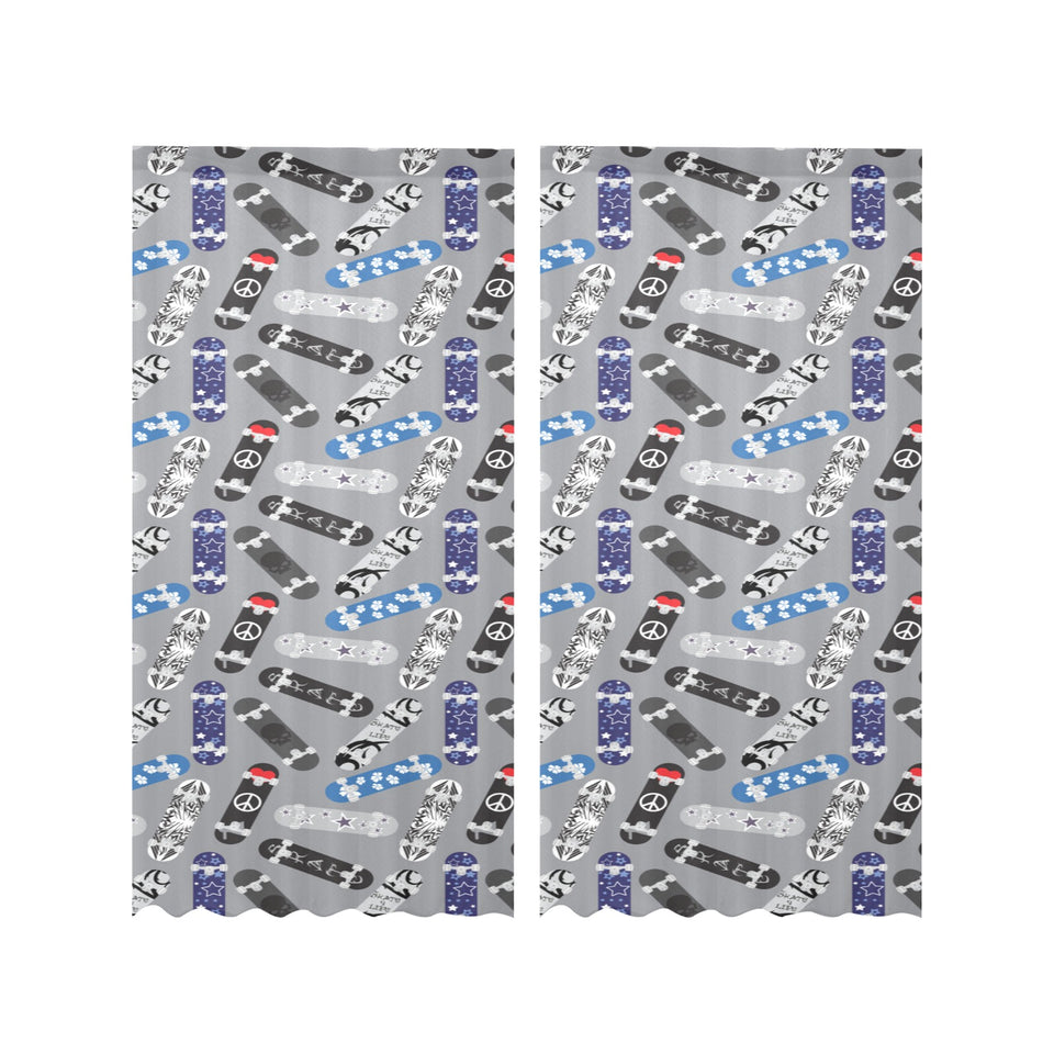 Skate Board Pattern Print Design 03 Gauze Curtain