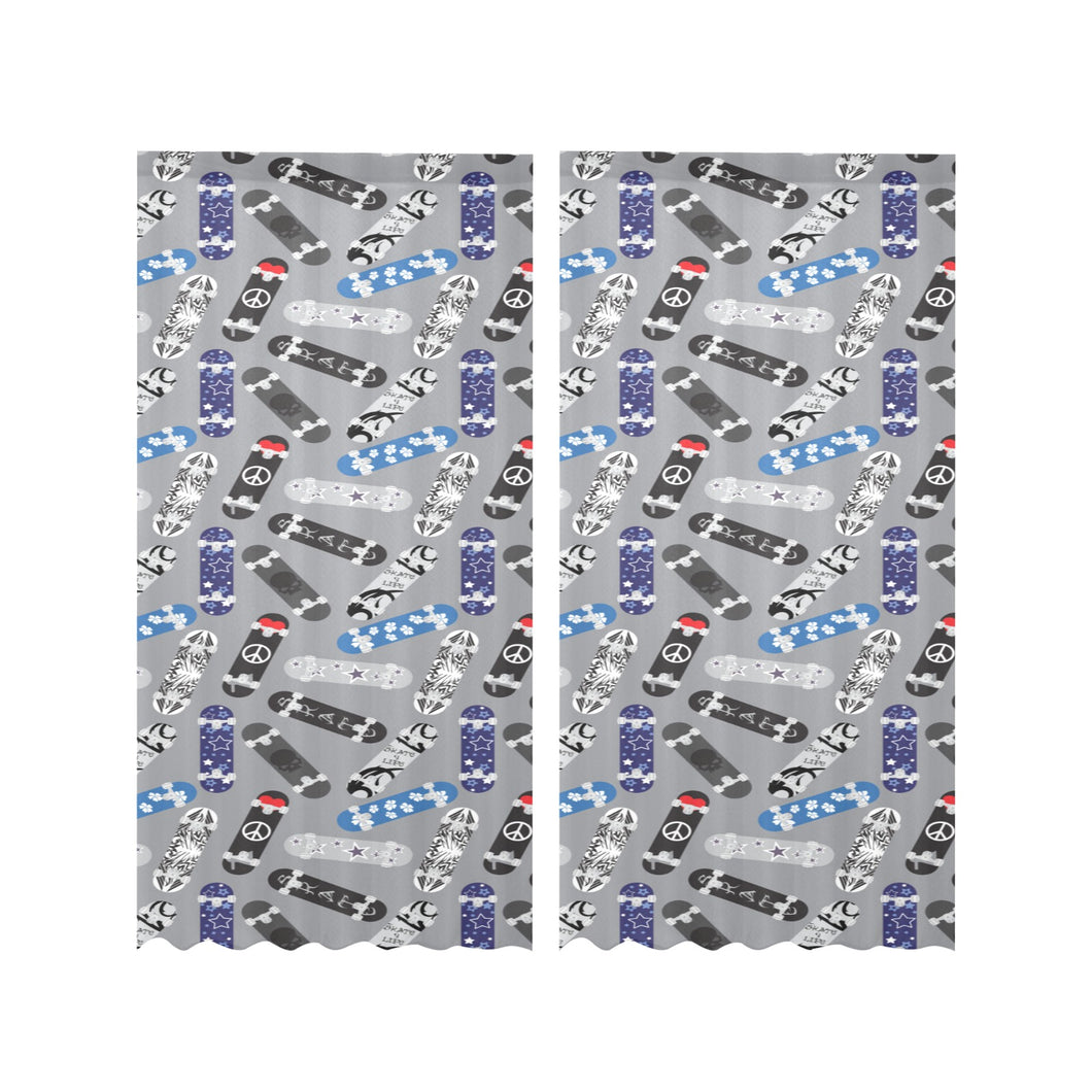 Skate Board Pattern Print Design 03 Gauze Curtain