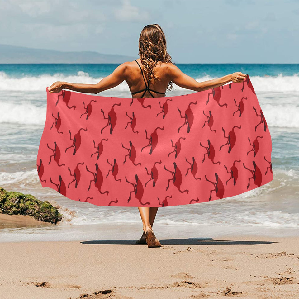 Ostrich Pattern Print Design 03 Beach Towel