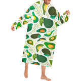 Avocado design pattern Blanket Robe with Sleeves