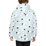 Sheep polka dot cloud pattern Kids' Boys' Girls' Padded Hooded Jacket