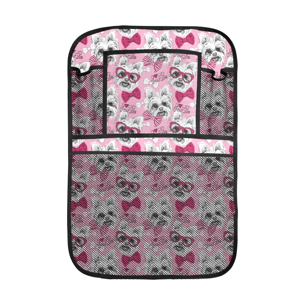 Yorkshire Terrier Pattern Print Design 03 Car Seat Back Organizer