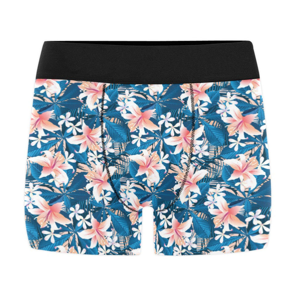 Hibiscus Pattern Print Design 02 Men's All Over Print Boxer Briefs Men's Underwear