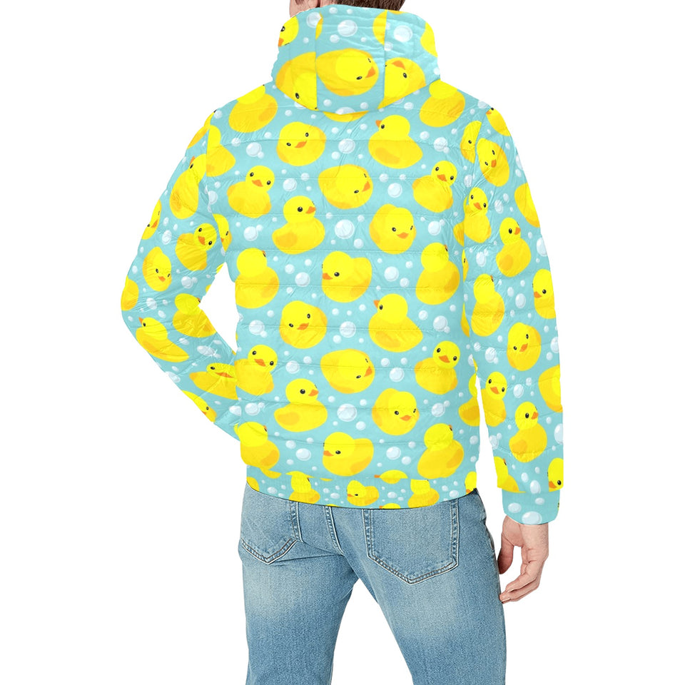 Duck Pattern Print Design 03 Men's Padded Hooded Jacket