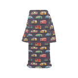 Camper Van Pattern Print Design 02 Blanket Robe with Sleeves