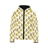 Lion Pattern Print Design 02 Kids' Boys' Girls' Padded Hooded Jacket