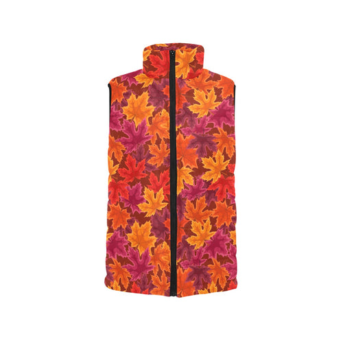 Autumn maple leaf pattern Men's Padded Vest