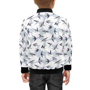 Swallow Pattern Print Design 05 Kids' Boys' Girls' Bomber Jacket