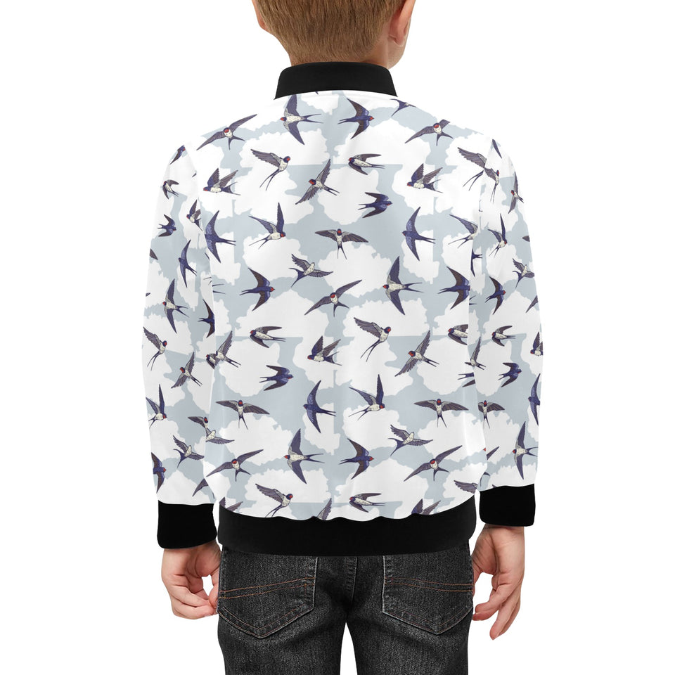 Swallow Pattern Print Design 05 Kids' Boys' Girls' Bomber Jacket