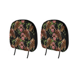 Horse head wild roses pattern Car Headrest Cover
