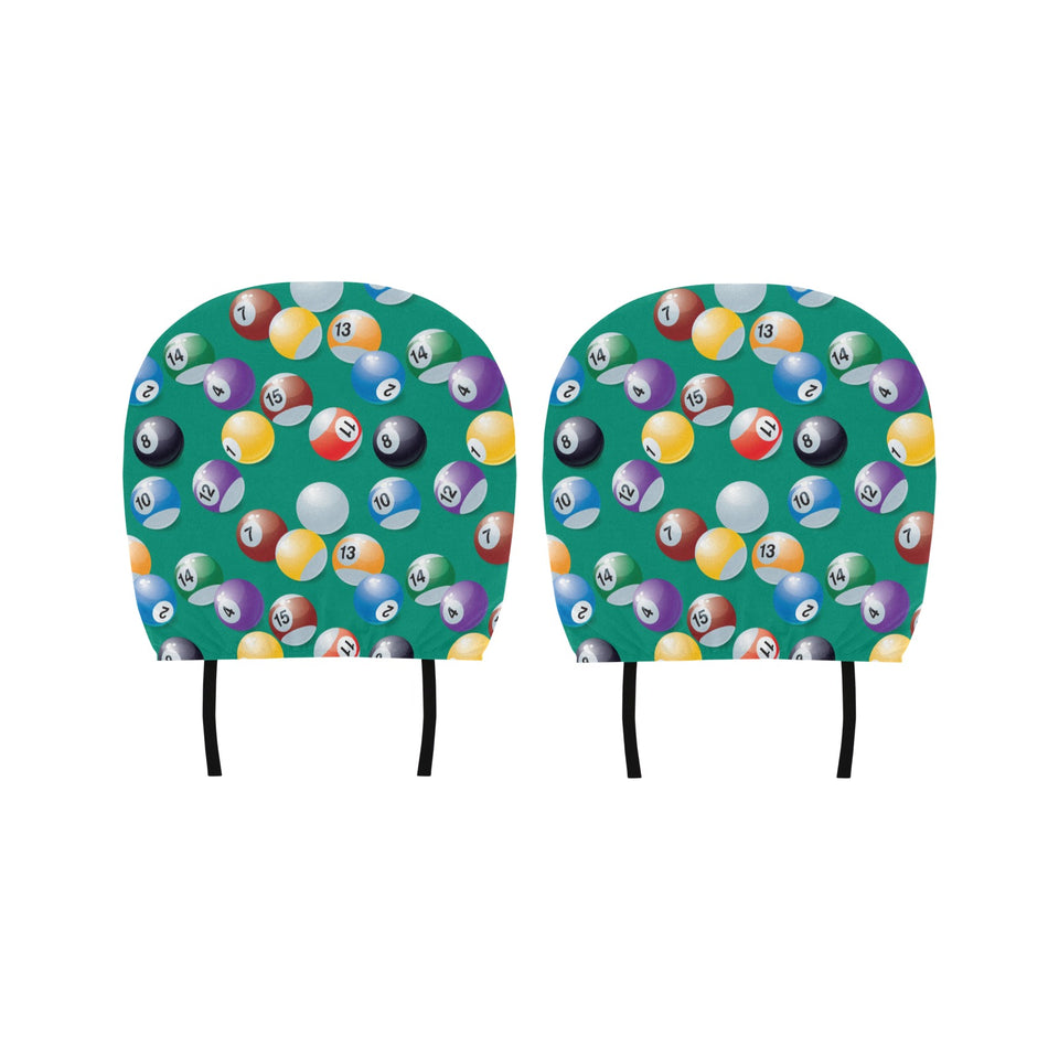 Billiard Ball Pattern Print Design 01 Car Headrest Cover