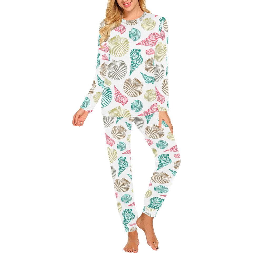 Colorful shell pattern Women's All Over Print Pajama Set