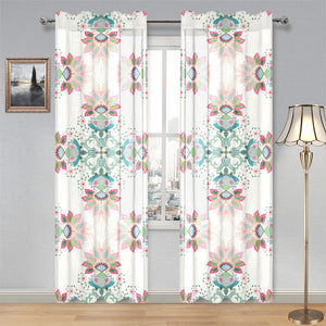 Square floral indian flower pattern Gauze Curtain
