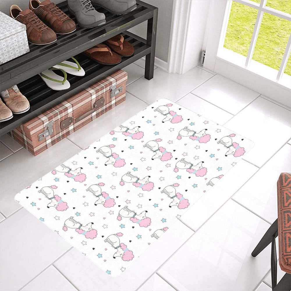 Cute poodle dog star pattern Doormat