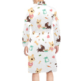 Cute Chihuahua puppie pattern Men's Long Sleeve Belted Night Robe