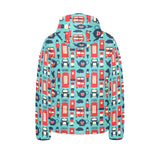 British Pattern Print Design 04 Kids' Boys' Girls' Padded Hooded Jacket