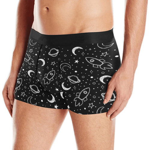 Hand drawn space rocket star planet Men's All Over Print Boxer Briefs Men's Underwear
