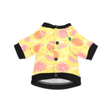 Grapefruit yellow background All Over Print Pet Dog Round Neck Fuzzy Shirt