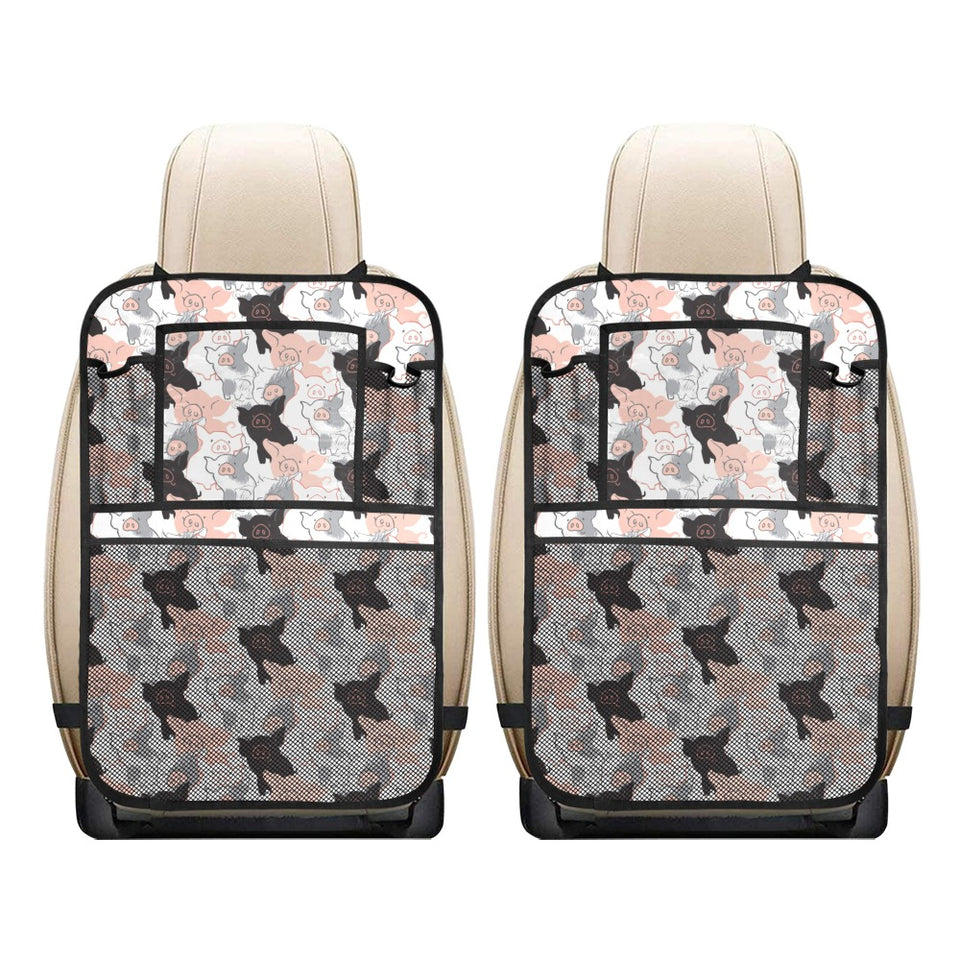 Pig Pattern Print Design 05 Car Seat Back Organizer