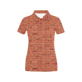 Brick Printed Pattern Print Design 03 Women's All Over Print Polo Shirt