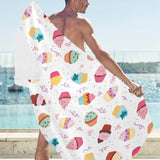 Cake cupcake design pattern Beach Towel