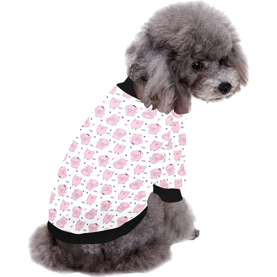 Pig Pattern Print Design 03 All Over Print Pet Dog Round Neck Fuzzy Shirt