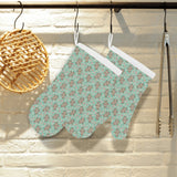 Hippopotamus Pattern Print Design 02 Heat Resistant Oven Mitts