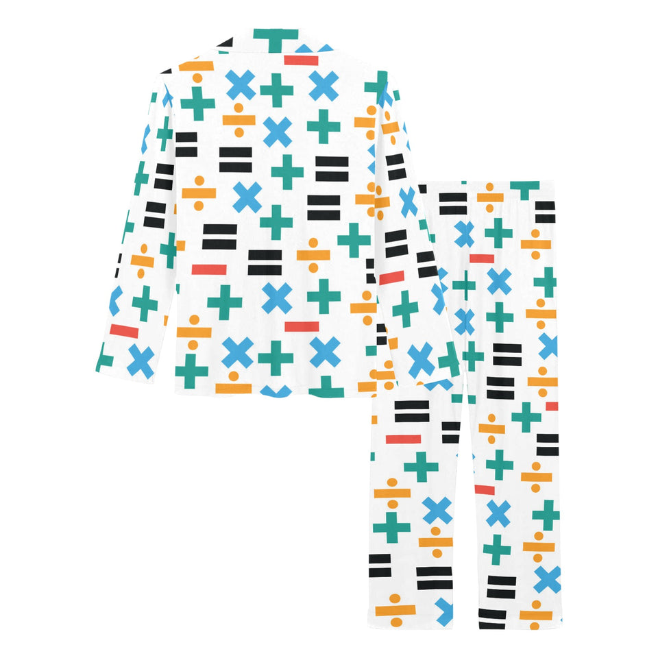 Math Pattern Print Design 05 Women's Long Pajama Set