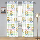 Cute hand drawn mermaid Gauze Curtain